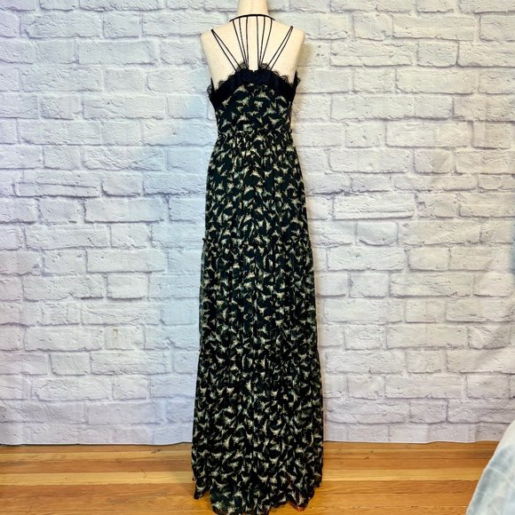 Anthropologie Ranna Gill Lakshmi Black Floral Maxi Dress - Picture 2 of 5